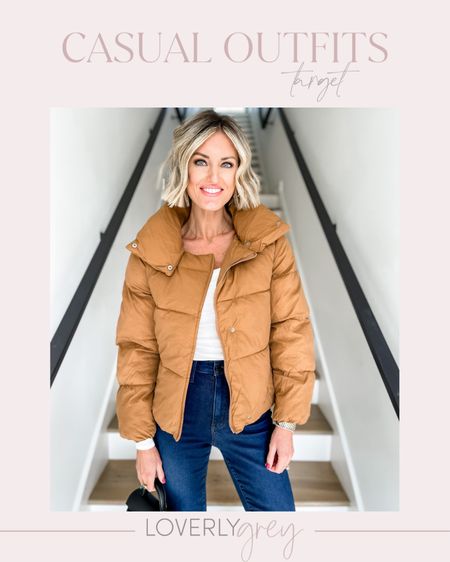 This puffer jacket is a great option for fall! I am wearing an XS! I sized up to a small in the long sleeve scoop neck and sized up in the denim to a 2! These pieces are 30% off 👏

Loverly Grey, sale finds 

#LTKstyletip #LTKSeasonal #LTKsalealert