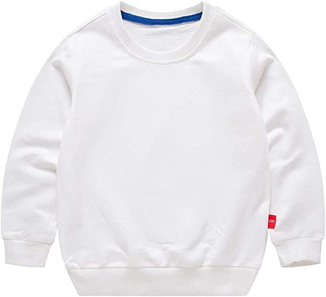 HAXICO Unisex Kids Solid Cotton Thin Pullover Sweatshirt T-Shirt Toddler Baby Crewneck Long Sleev... | Amazon (US)