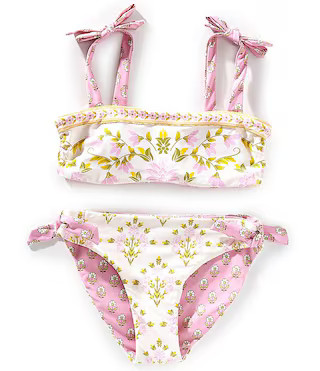 A Loves A Big Girls 7-16 Tie Shoulder Bralette Two-Piece Swimsuit | Dillard's | Dillard's