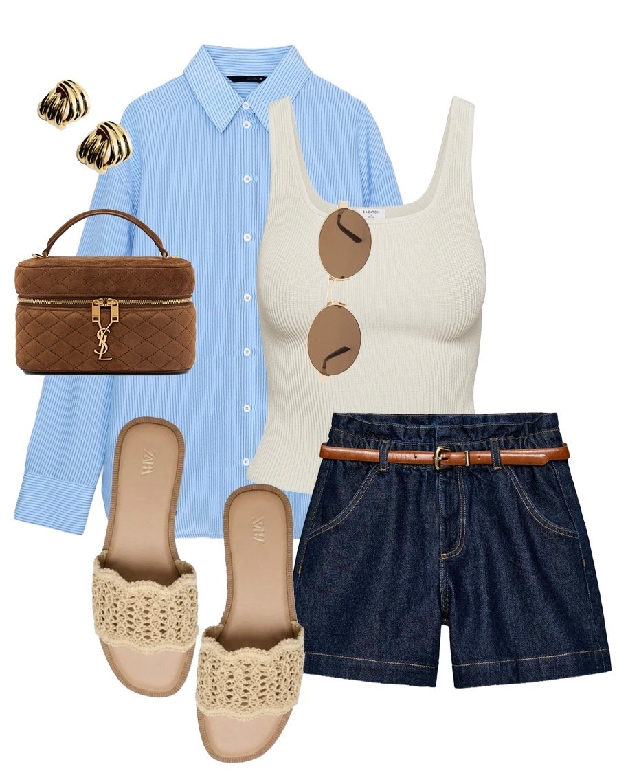 A pop of blue for summer 🩵

#summerfashion #shirt #shorts #sandsls

#LTKsummer #LTKstyletip #LTKshoes