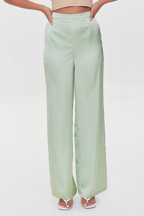 Satin Wide-Leg Slit Pants | Forever 21 (US)