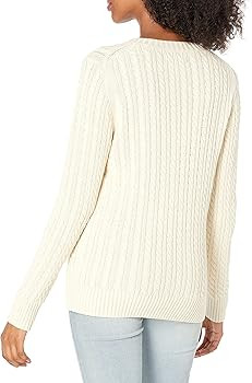Amazon Essentials Women's Fisherman Cable Long-Sleeve Crewneck Sweater (Available in Plus Size) | Amazon (US)