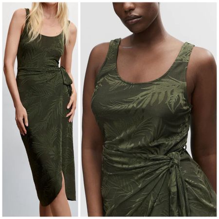 Olive green knotted jacquard dress. Love the style of this dress. Great for a wedding guest.

#LTKunder50 #LTKstyletip #LTKcurves