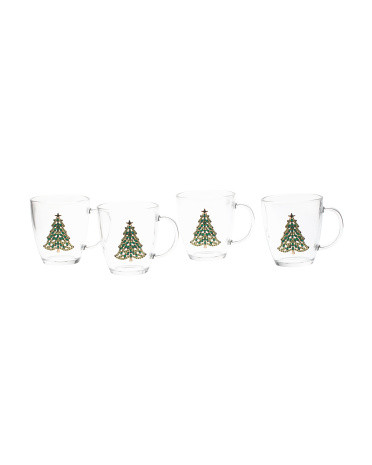 4Pk Jewel Christmas Tree Mugs | TJ Maxx