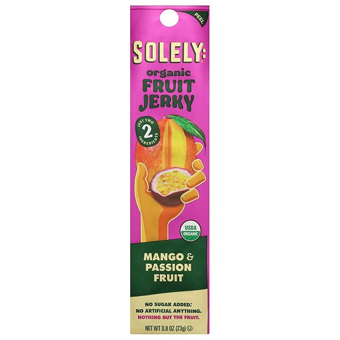 SOLELY Organic Mango & Passion Fruit Jerky, 0.8 OZ | Amazon (US)