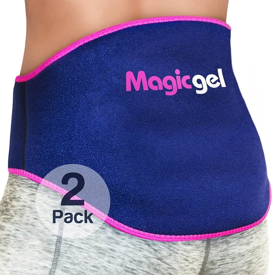 Magic Gel Ice Pack for Back Pain Relief | 2 Pack Lower Back Wrap for Hot or Cold Therapy | Relief... | Amazon (US)
