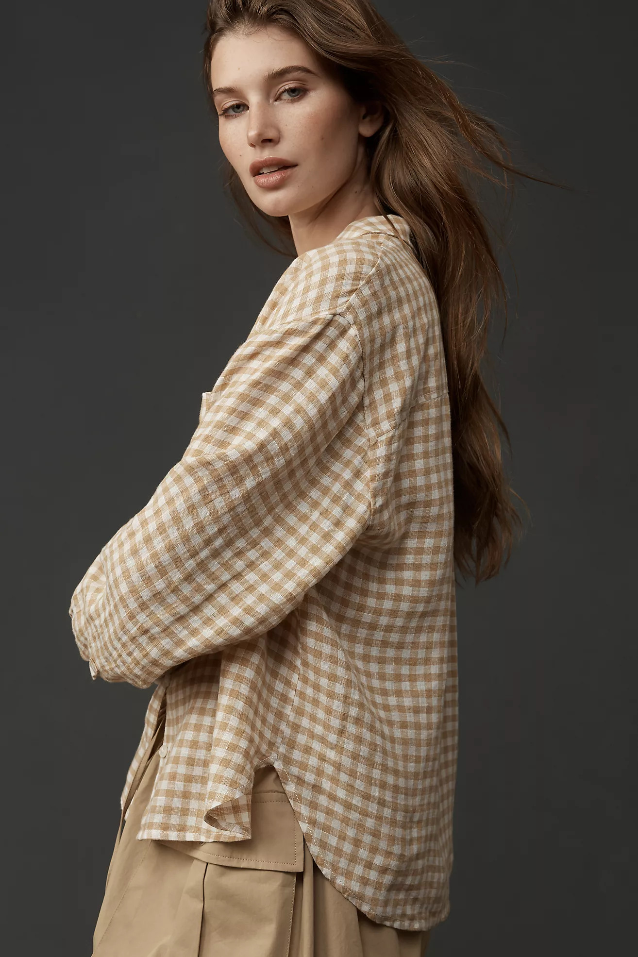 Maeve Shrunken Bennet 100% Linen Buttondown Shirt | Anthropologie (US)