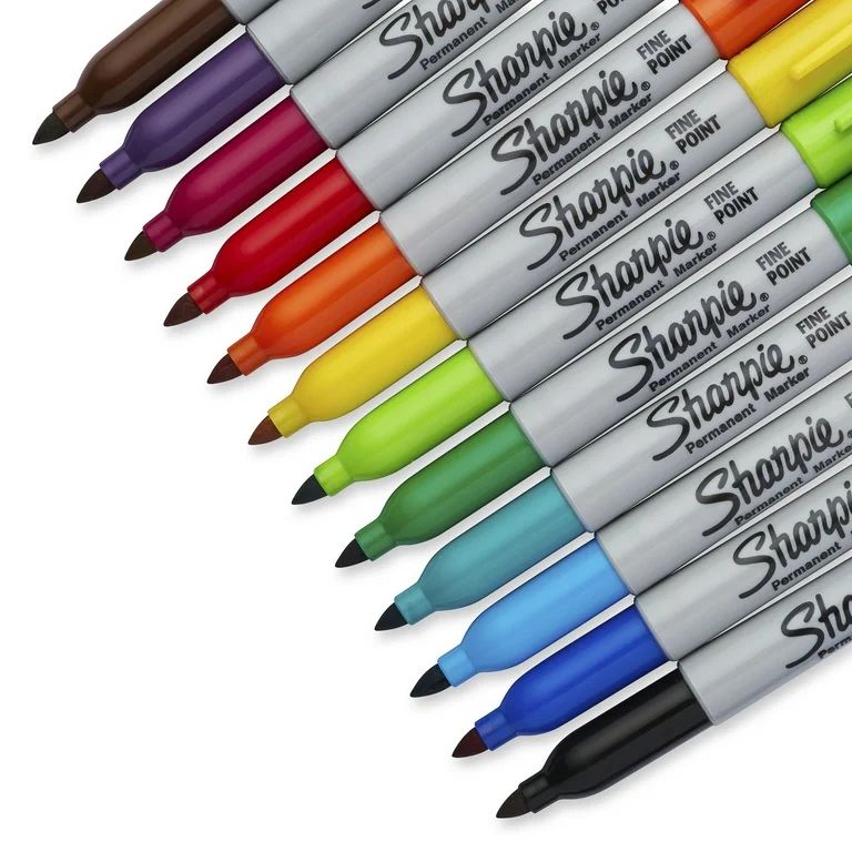 Sharpie Permanent Markers, Fine Point, Assorted Colors, 12 Count | Walmart (US)