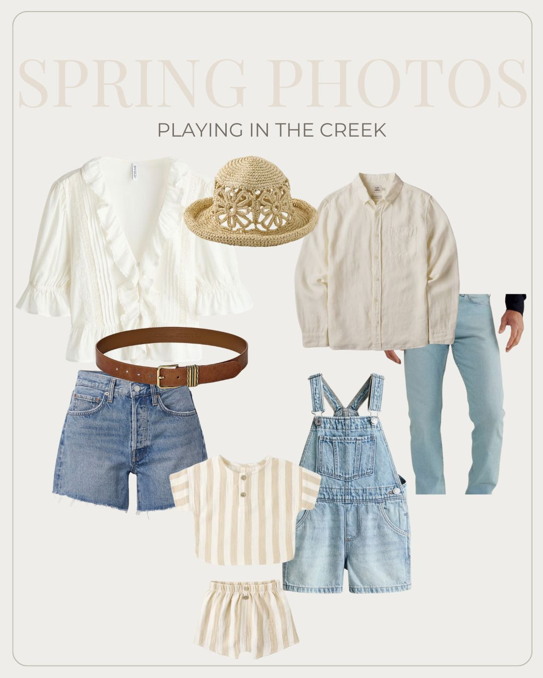 Spring and Summer family photoshoot outfit ideas! This board is perfect if your ideal photoshoot is frolicking in fields or playing in creeks. This coordinated outfit inspo board is perfect for family pictures, maternity sessions, and newborn photos this spring.

Spring Photoshoot Outfits, Family Photo Outfits  

 #LTKgrwm #LTKSeasonal #LTKKids
