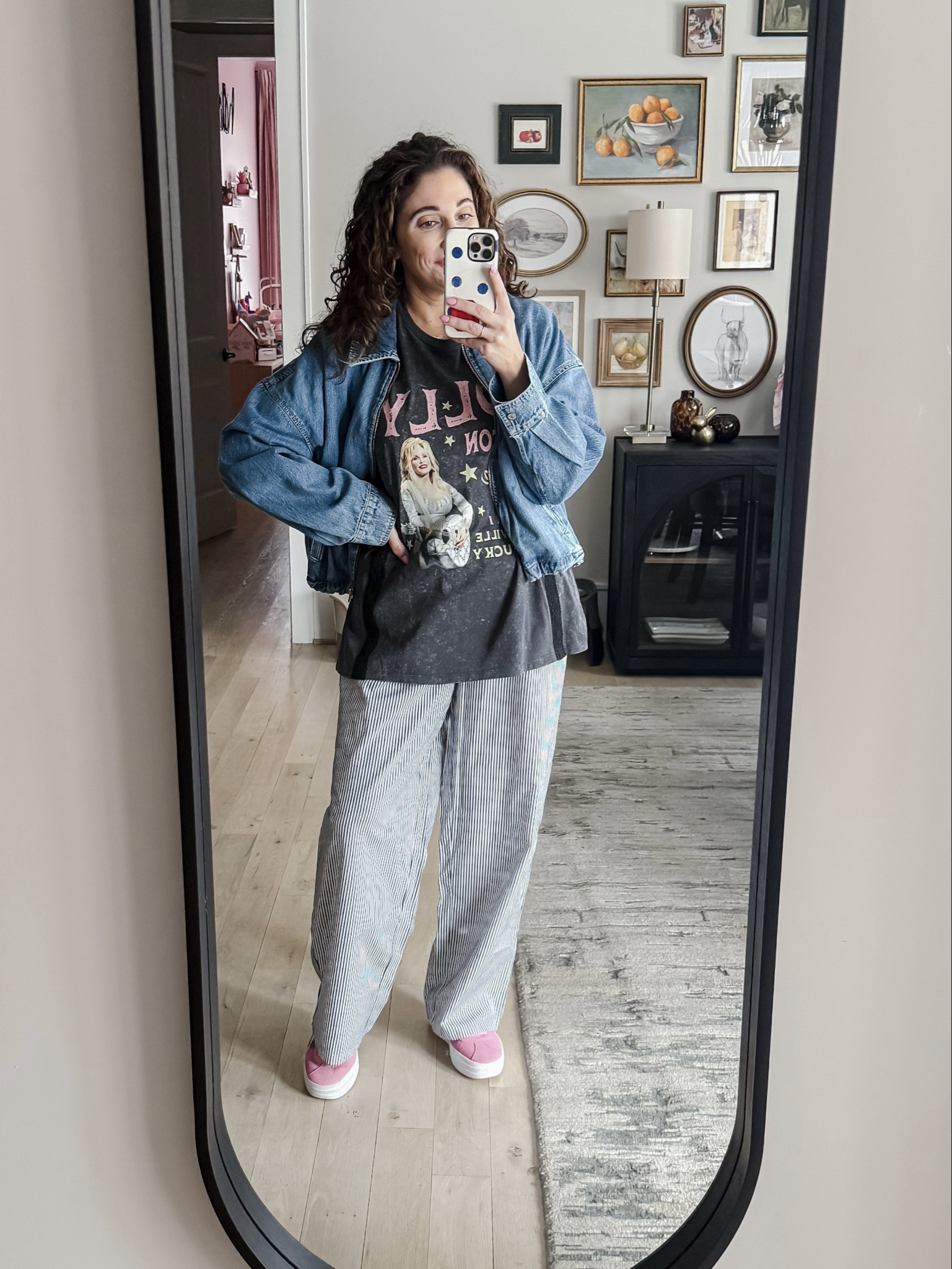 Another beautiful day ootd! This is the perfectly comfy oversized outfit but still makes me feel put together. 
Tee L / Pants M (run big!) / Jean jacket L / Sneakers tts 

#LTKmomlife #LTKMidsize #LTKootd