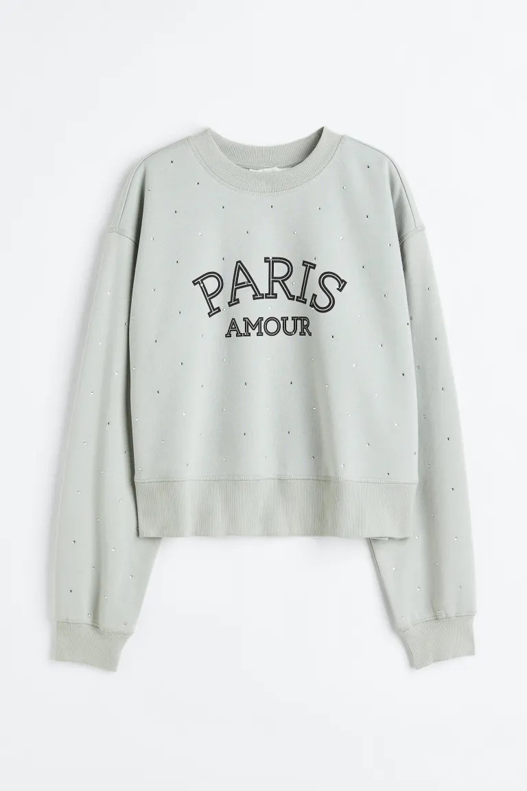 Sweat orné de strass | H&M (FR, IT, ES, PT, BE)