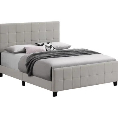 Contemporary Beige Queen Bed, Soft Upholstery And Modern Design Panel Bed For Queen, Stable Frame | Wayfair North America