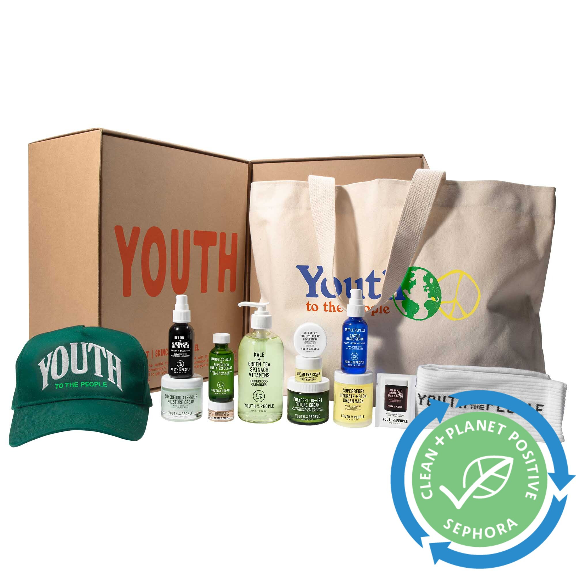 Youth To The People The Youth Vault: 13-Piece Vegan Skincare + Apparel Set | Sephora (US)