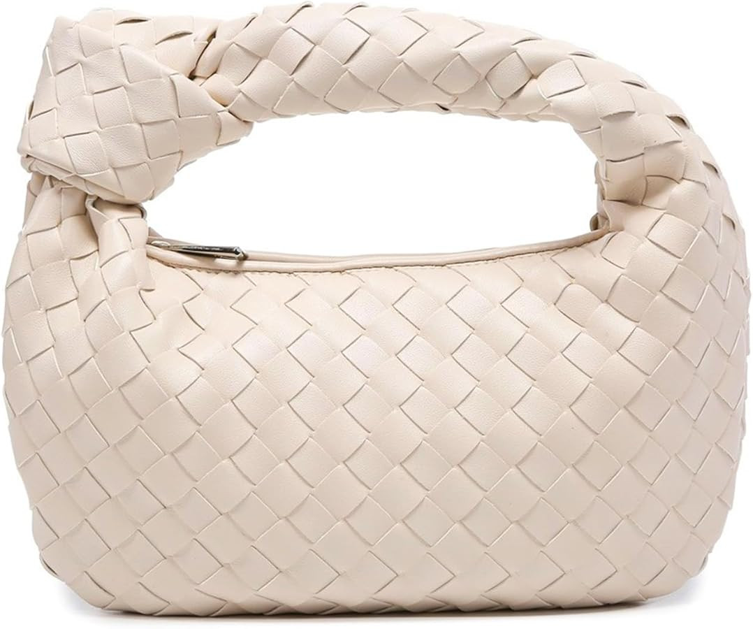 Woven Leather Handbags Woven Hobo Bag Top-handle Shoulder Bag, Tote Bags for Women Underarm Handm... | Amazon (US)