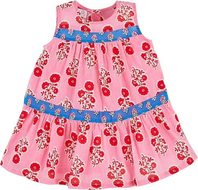 Mud Pie Baby Girls Children's Mixed Print Dress | Amazon (US)