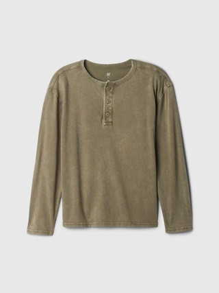 Kids Washed-Jersey Henley T-Shirt | Gap Factory