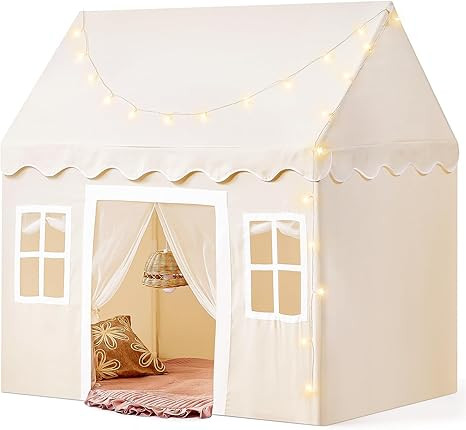 Tiny Land Play Tent with Padded Mat & LED Lights, Kids Tent, Playhouse for Kids, Indoor Bed Tent ... | Amazon (US)