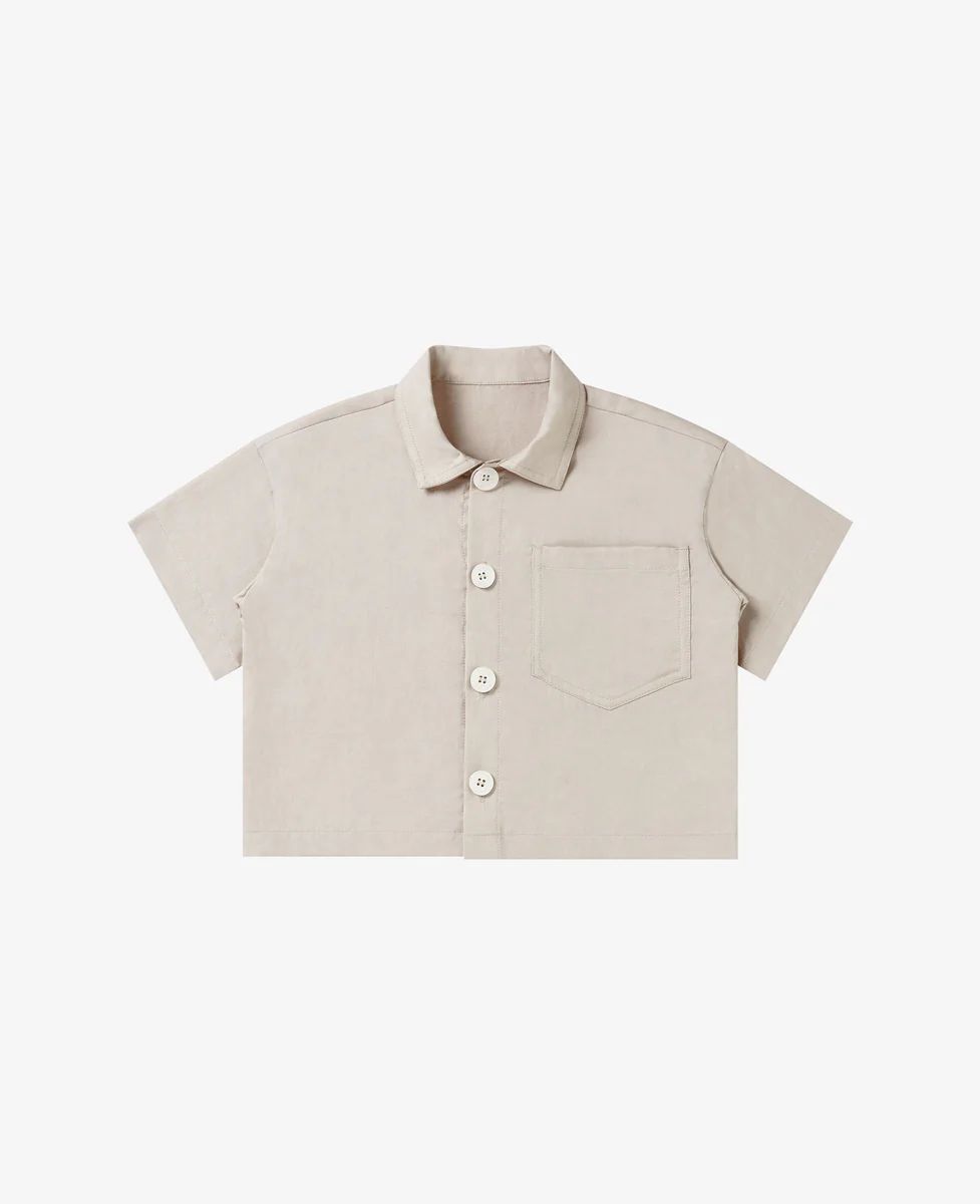 Tencel Linen Short Sleeve Shirt - Dune | Petite Revery
