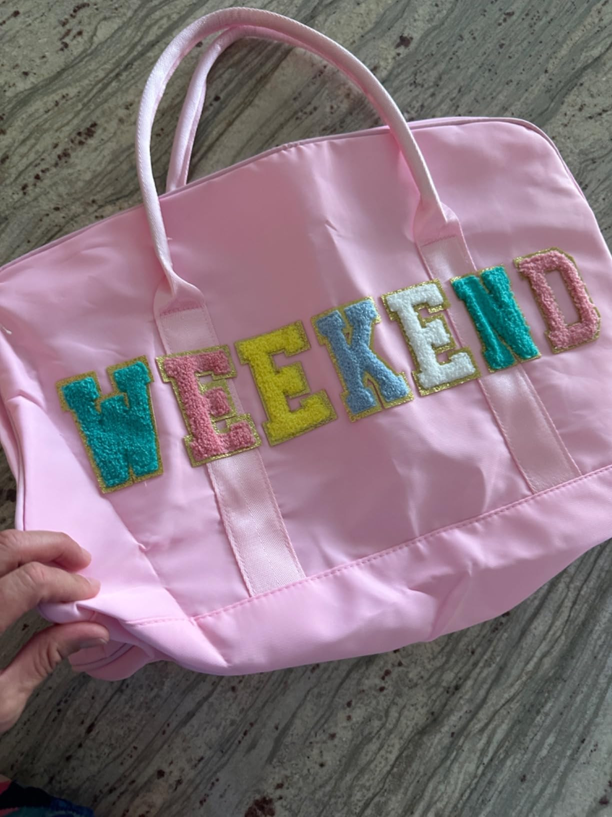 Mama Bag, Mama Hospital Bag for Labor and Delivery Nylon Chenille Letter Embroidered Duffle Bag O... | Amazon (US)