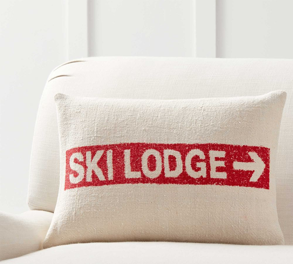 Ski Lodge Grainsack Lumbar Pillow Cover | Pottery Barn (US)
