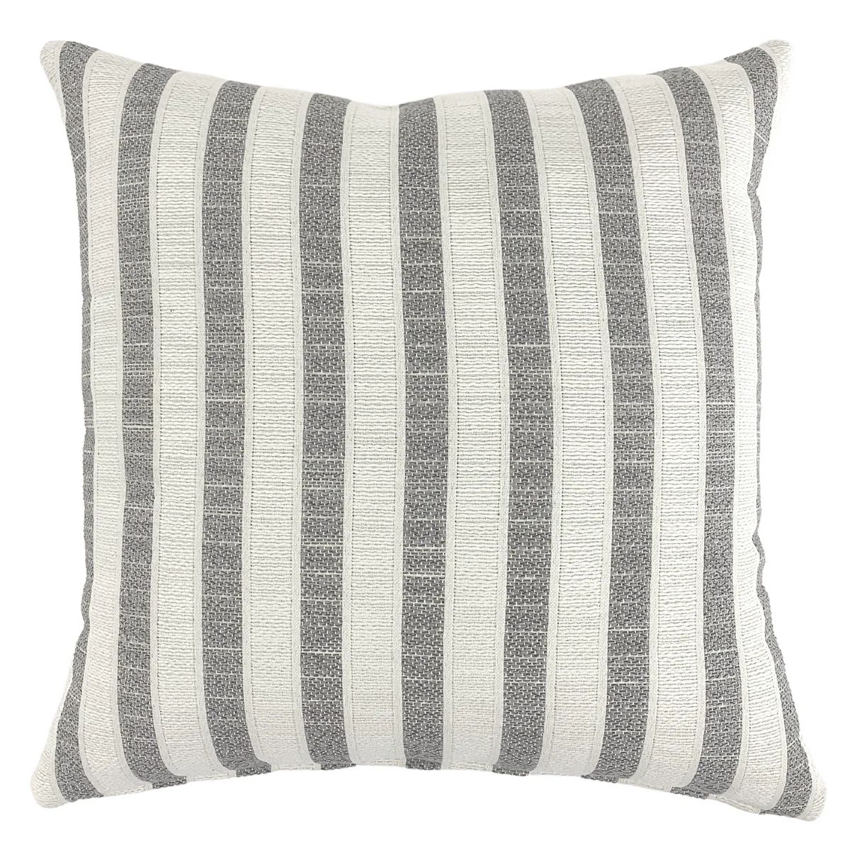 Outdoor Woven Stripes | Gray Pillow Cover | Hackner Home (US)