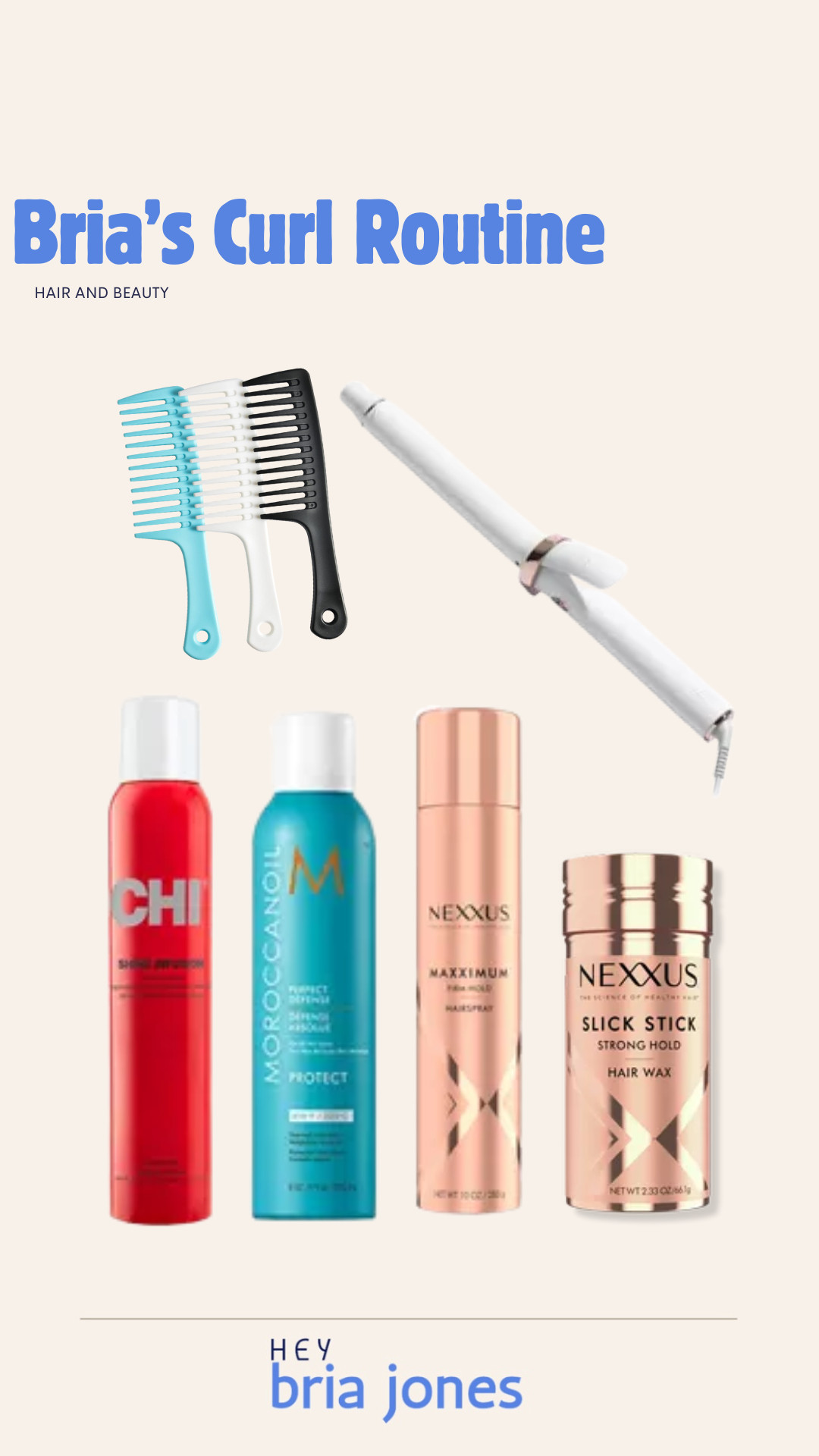 From heat protectant to strong-hold styling, these are the ride-or-die products that keep my curls looking fresh and polished.

🧴 Products  used:
• CHI Silk Infusion
• Moroccanoil Protect Spray
• Nexxus Maxximum Hold Hairspray
• Nexxus Slick Stick
• Curling Iron + Detangling Combs 

 #LTKFindsUnder100 #LTKBeauty
