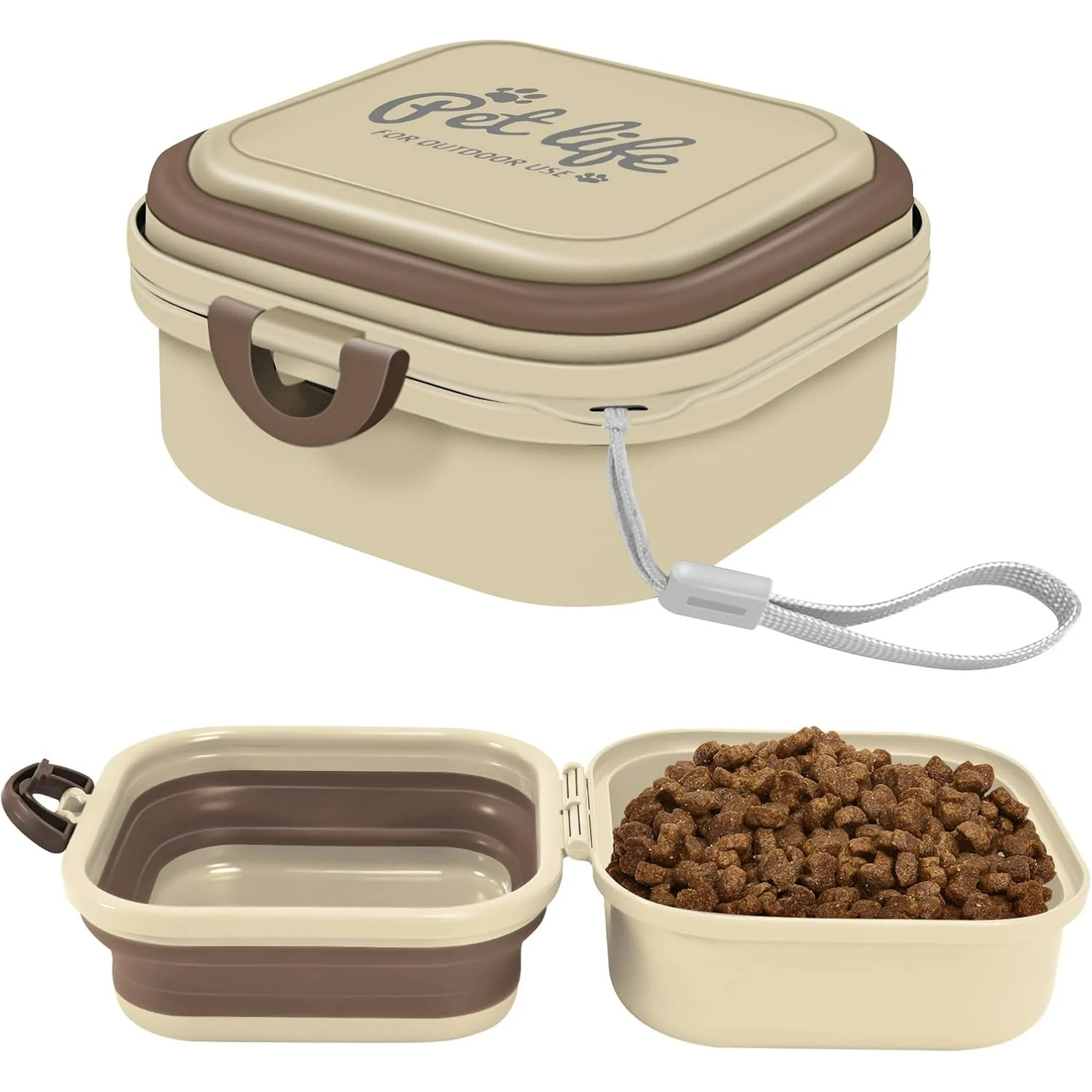 QIHE-Collapsible Dog Water Bowl, Portable Dog Bowl for Traveling, 2-in-1 Pet Food and Water Feede... | Walmart (US)