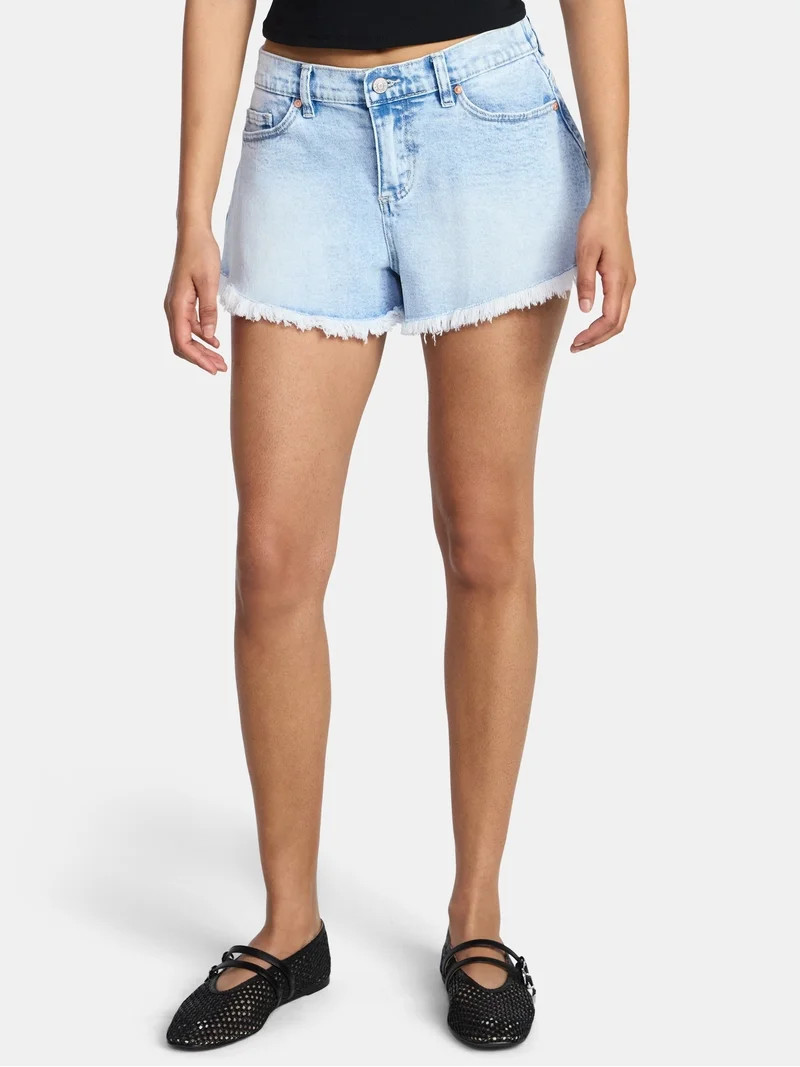 Madden NYC Women's Frayed Denim Shorts, Sizes XXS-XXL | Walmart (US)