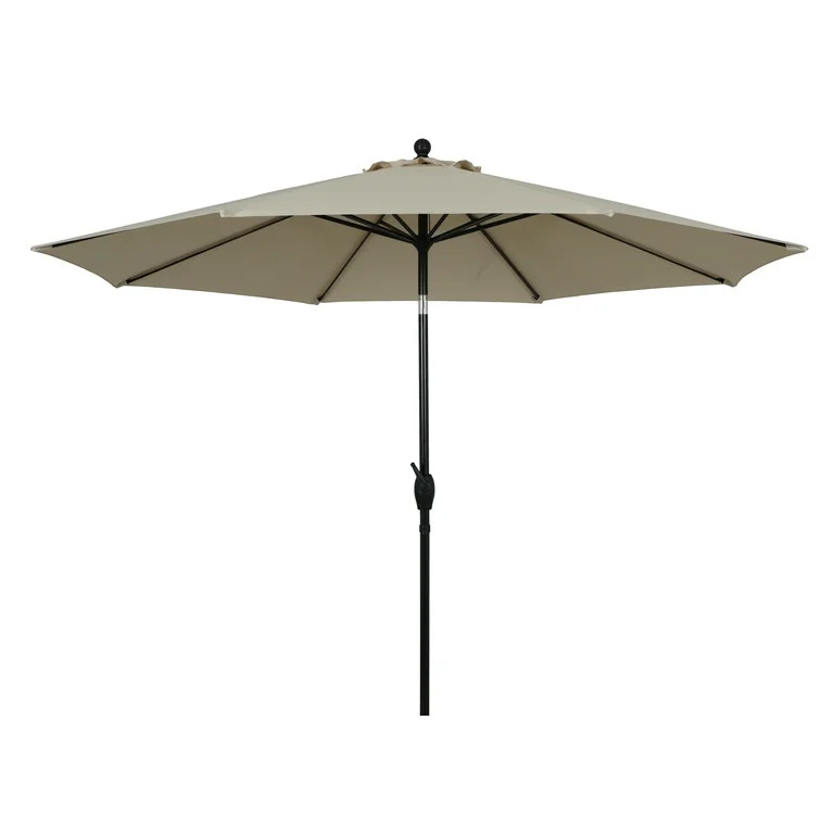 Better Homes & Gardens Premium 10' Beige Round Market Patio Umbrella, Crank Lift, 3-Angle Tilt | Walmart (US)