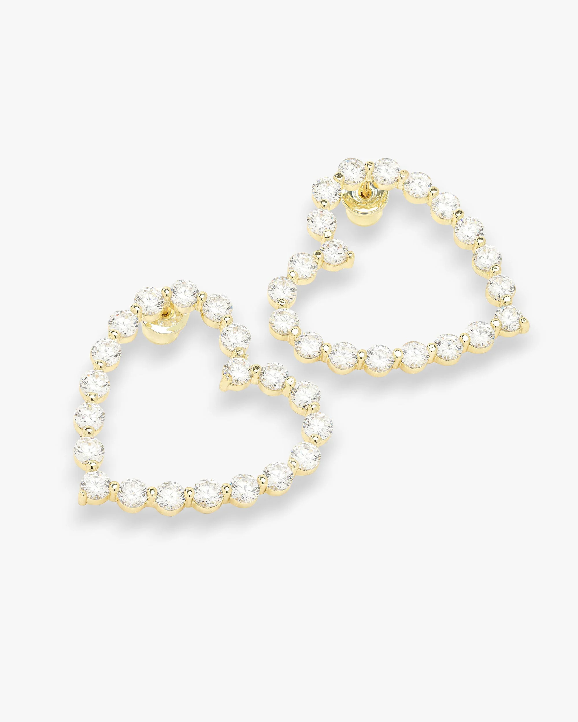 She's an Icon Heart Earrings - Gold|White Diamondettes | Melinda Maria