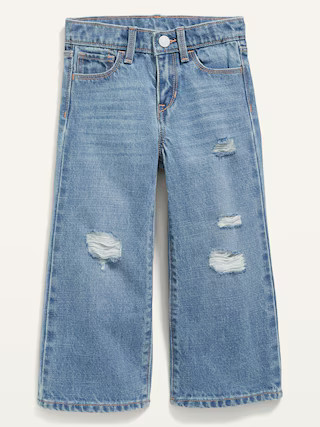 Slouchy Wide-Leg Ripped Jeans for Toddler Girls | Old Navy (US)