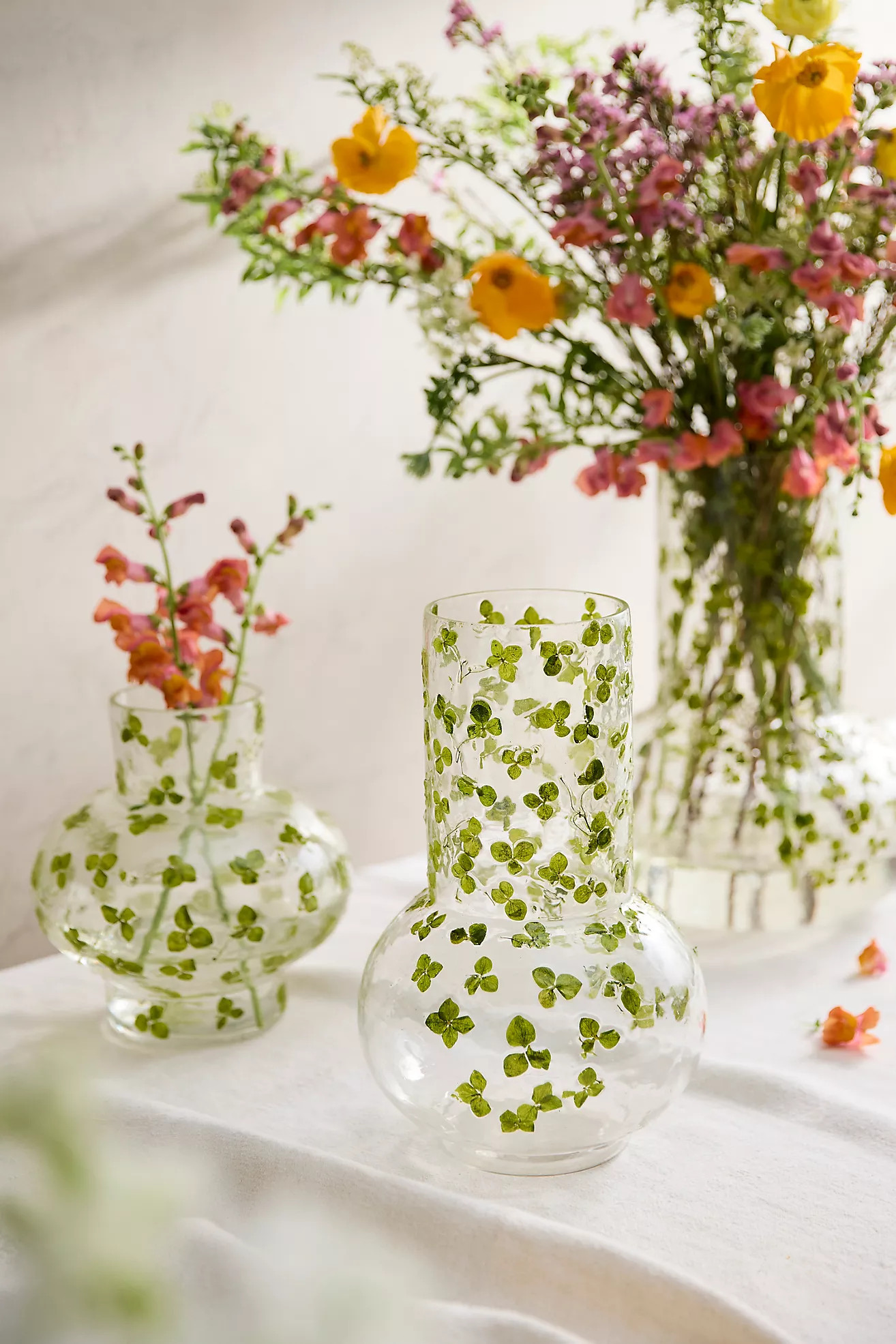 Pressed Floral Fluted Vase | Anthropologie (US)