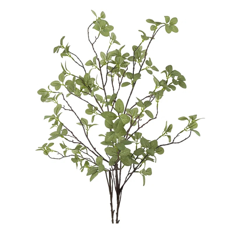 2 Pcs Artificial Greenery Stems,  Fake Plants Branches Faux Greenery Ficus Twig Leaf | Wayfair North America