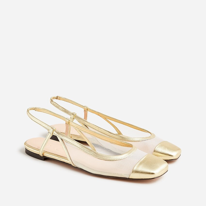 Anya slingback flats with metallic mesh | J. Crew US
