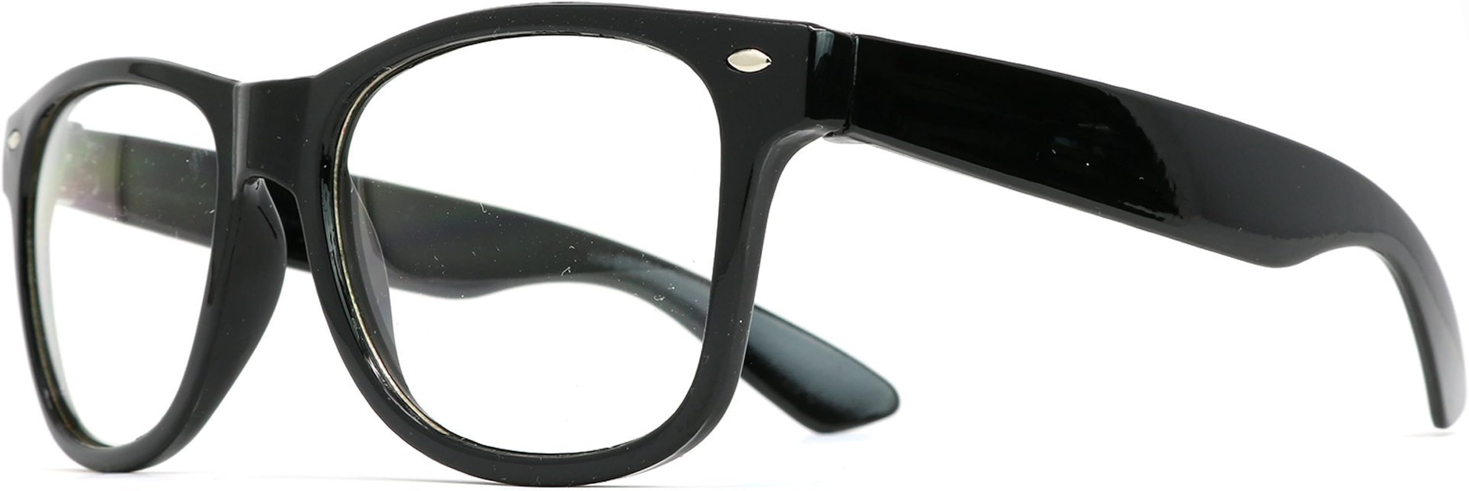 Skeleteen Retro Nerd Costume Glasses - Oversized Black Hipster Eyeglasses with Clear Lenses - 1 P... | Amazon (US)