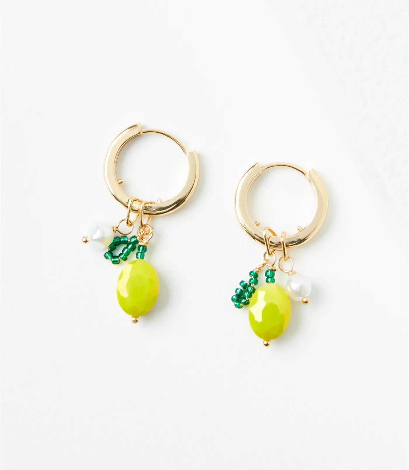 Lemon Charm Hoop Earrings | LOFT