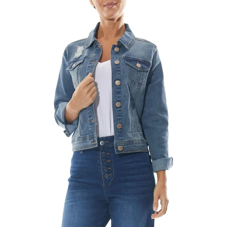 Dollhouse Women's Juniors Basic Denim Jacket | Walmart (US)
