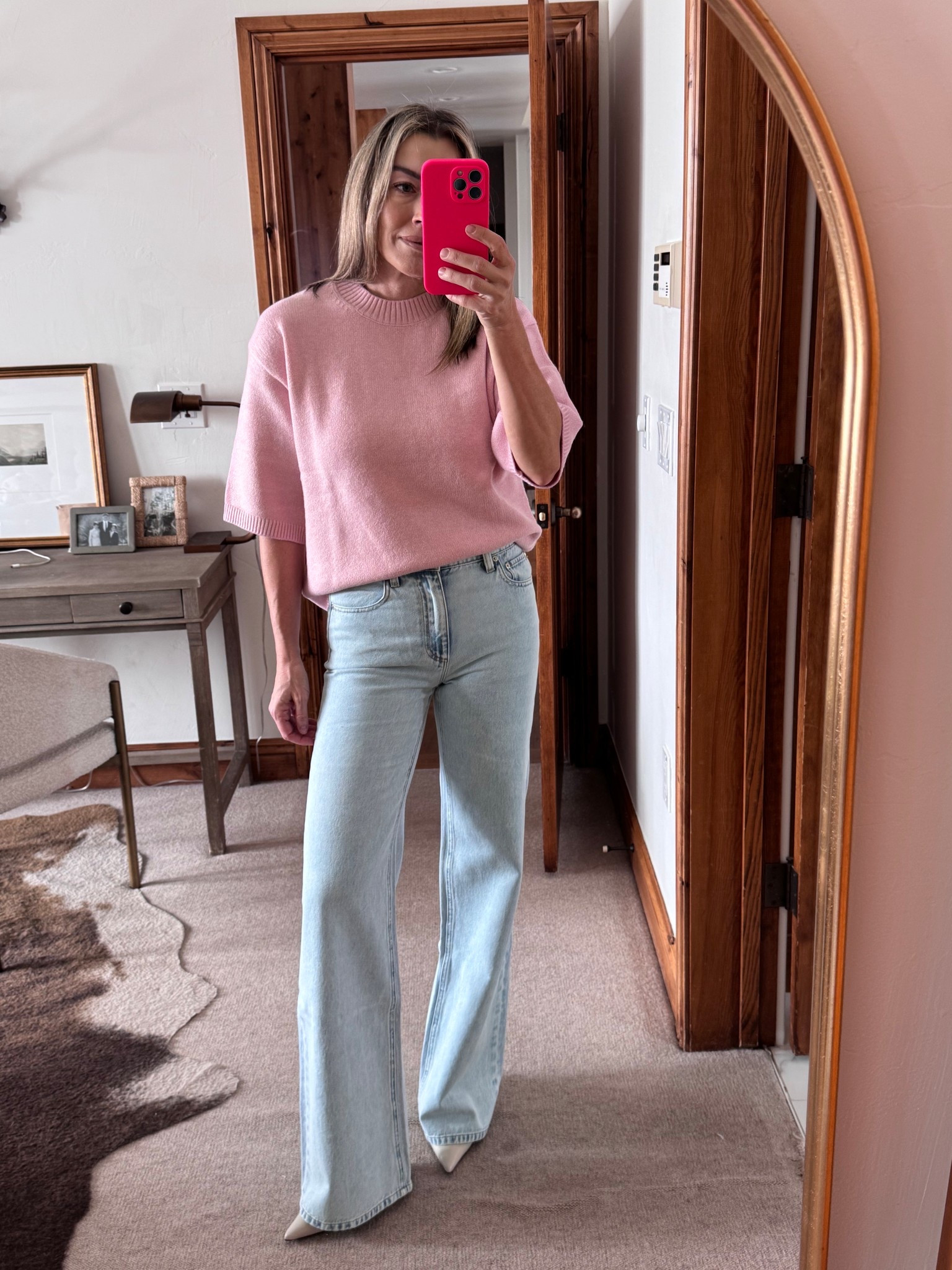 New light wash jeans for spring, I’m wearing a 4. 

#LTKOver40 #LTKgrwm #LTKootd