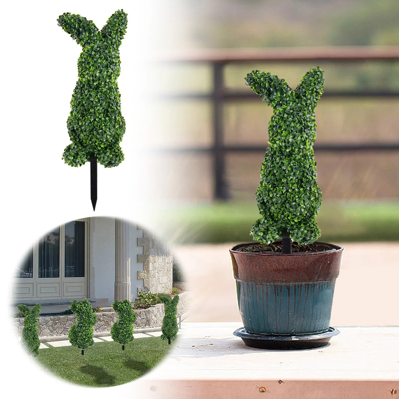 Rabbit Shape Insert Green Rabbit Shape Potted Easter Bunny Suitable For Easter Porch Decoration O... | Walmart (US)