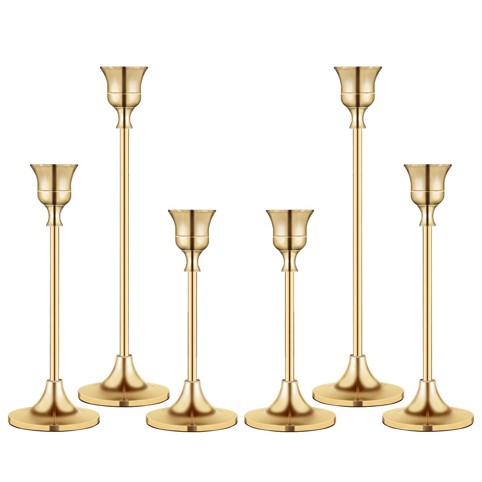 Candlestick Holders,Taper Candle Holder for Candlesticks Gold Brass Vintage Candle Stick Candle Hold | Amazon (US)