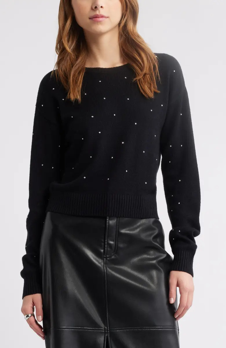 Open Edit Rhinestone Sweater | Nordstrom | Nordstrom
