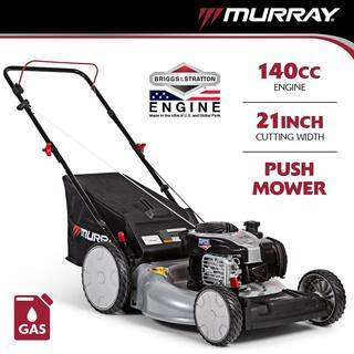 21 in. 140 cc Briggs and Stratton Walk Behind Gas Push Lawn Mower with Height Adjustment and with... | The Home Depot