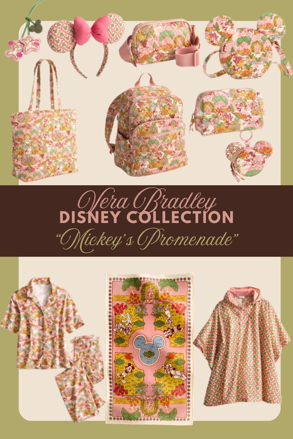I just laid eyes on the new Vera Bradley x Disney Collab and this “Mickey’s Promenade” collection stopped me in my tracks! 
It’s so gorgeous and classic! I absolutely love the color scheme and the print. J think my go-tos would be the ears and the belt bag! And I love the little bag charms 👏🏼
10/10!

#LTKFamily #LTKItBag #LTKTravel
