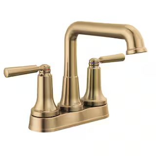 Saylor 4 in. Centerset Double-Handle Bathroom Faucet in Brushed Gold | The Home Depot