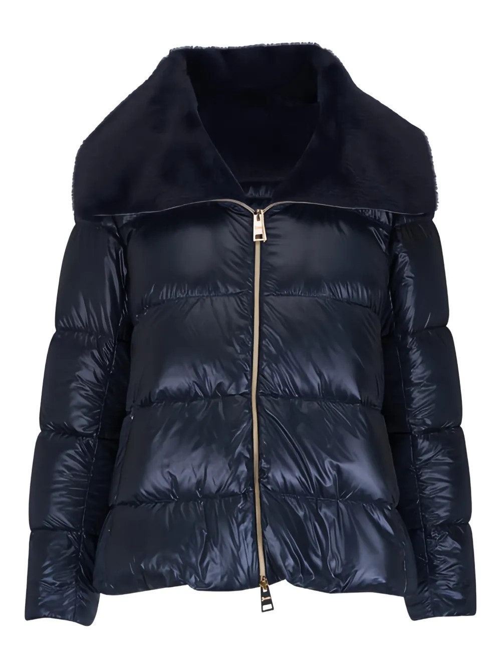 Herno faux-fur collar puffer jacket - Blue | Farfetch Global