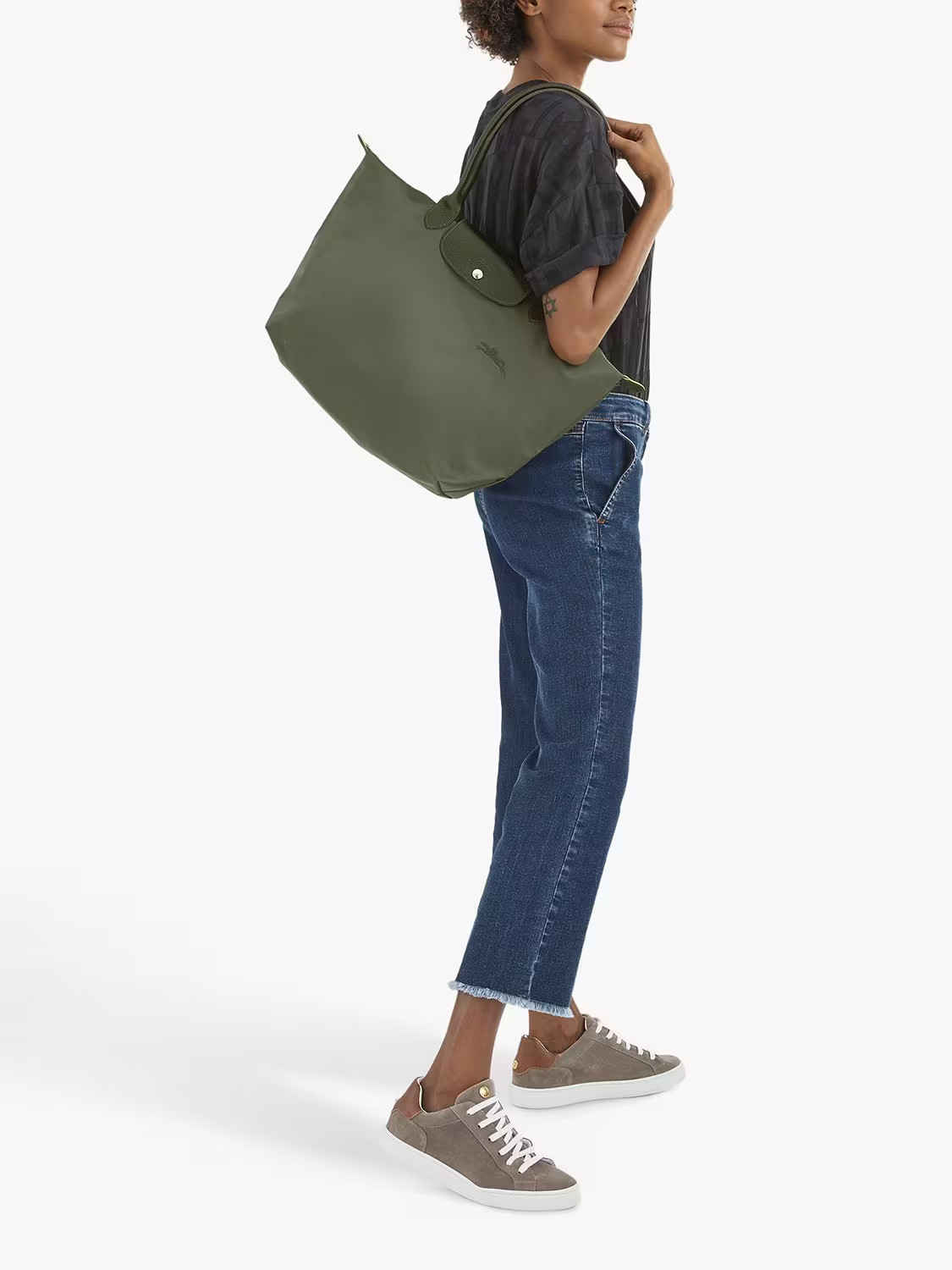 LongchampLe Pliage Green Recycled Canvas Large Tote Bag | John Lewis (UK)