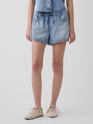 Mid Rise UltraSoft Denim Easy Dolphin Shorts | Gap (US)