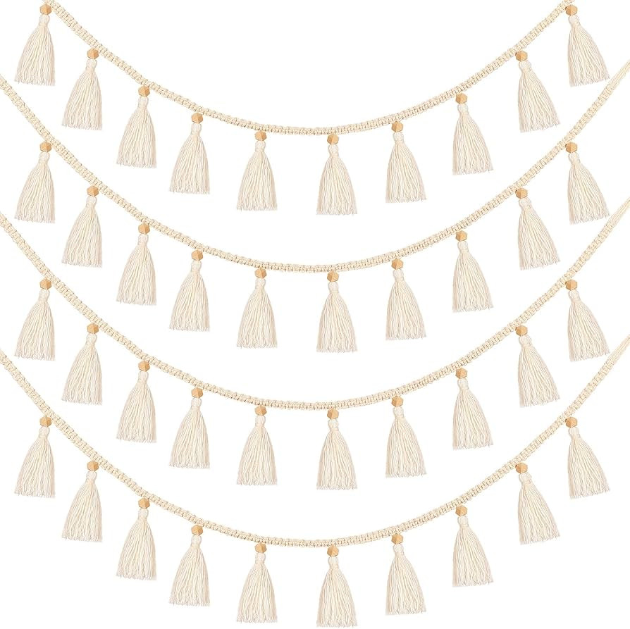 Tatuo Boho Macrame Tassel Garland for Classroom Decor Hanging Tassel Garland Bunting Boho Classro... | Amazon (US)