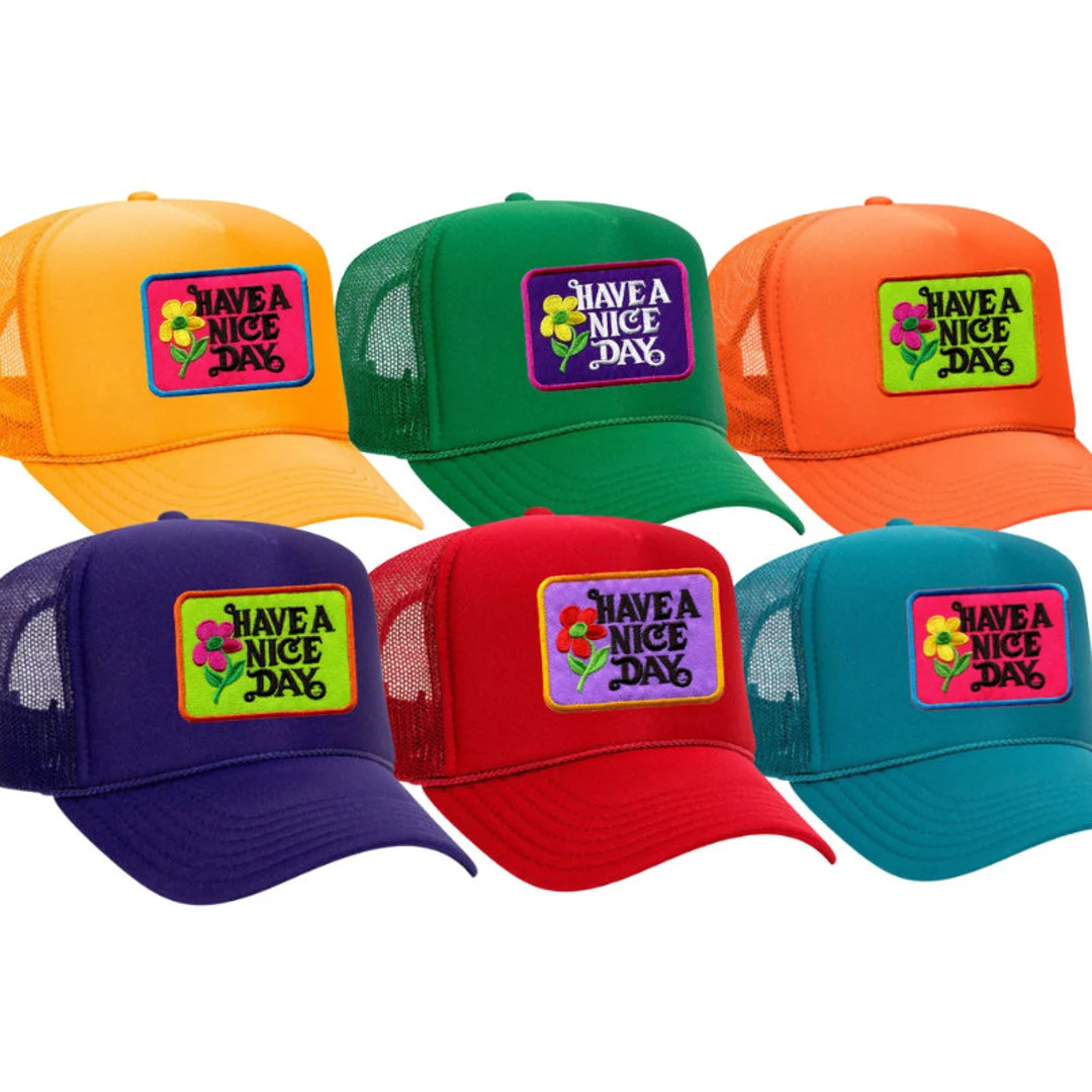 HAVE A NICE DAY Embroidered Patch Trucker Hat multiple Colors - Etsy | Etsy (US)