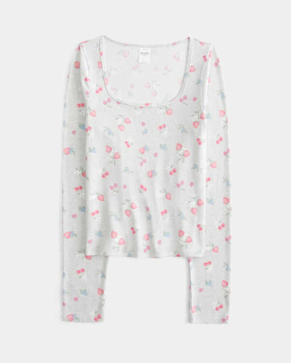 Cozy Berry Pattern Pajama Top | Hollister (US)